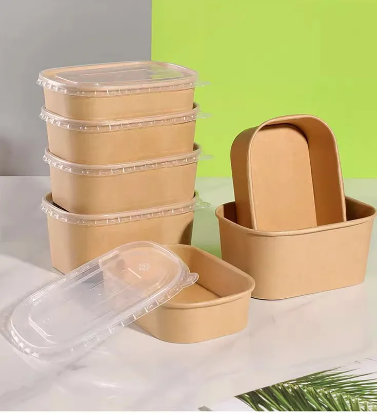 Ensaladera rectangular de papel