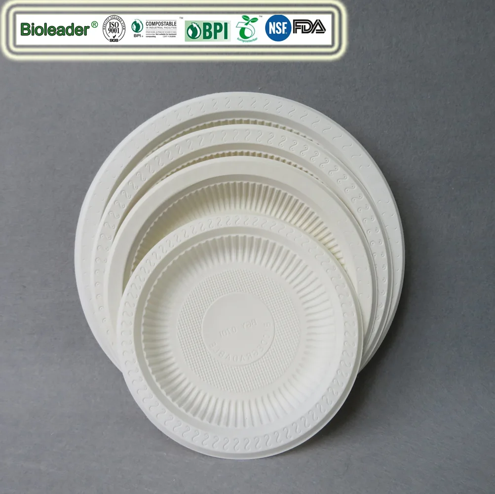 Platos de plástico compostables