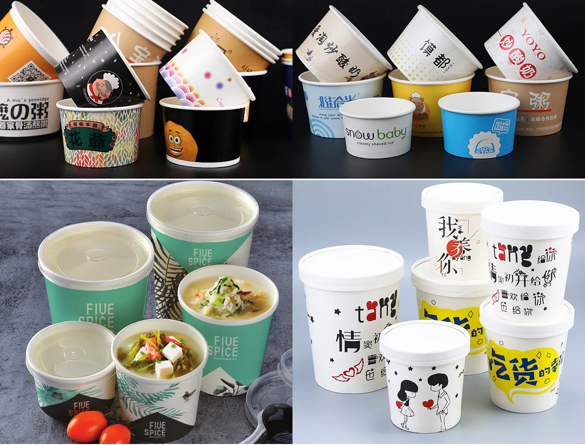 16 20 26 32 8 Tazones de sopa de papel de 12 oz