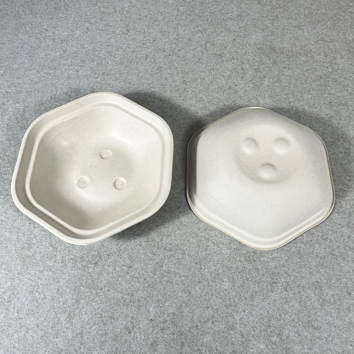 Компостируемые шестигранные чаши из багассы с крышками 1000 мл 1300 мл 1600 мл