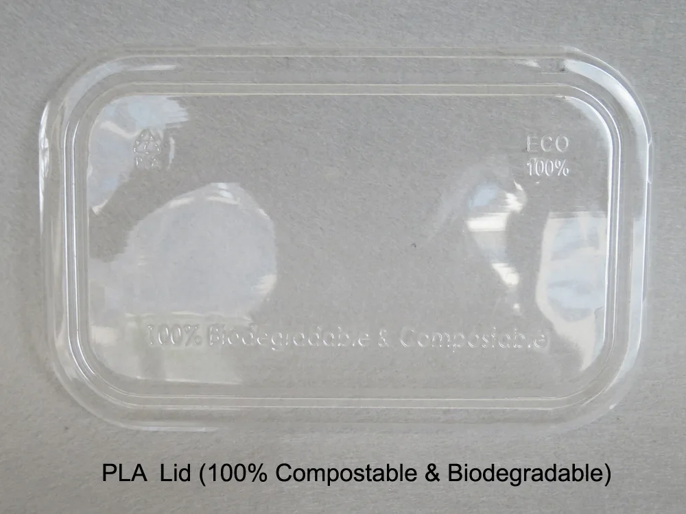 Tabuleiros de catering descartáveis e ecológicos com tampa