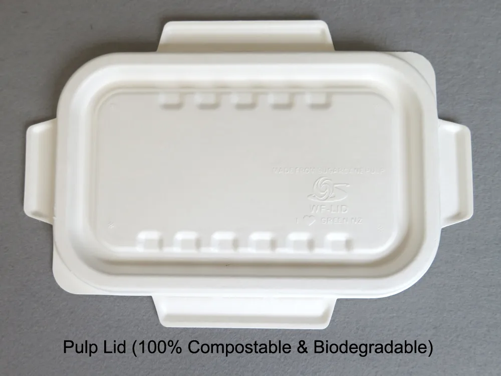 Tabuleiros de catering descartáveis e ecológicos com tampa