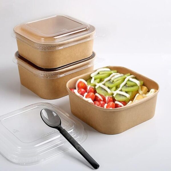 Einweg-Papierschalen mit Deckeln