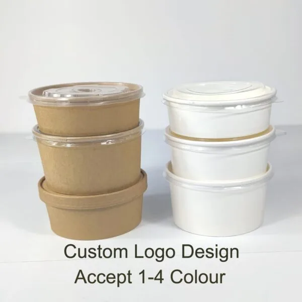 Disposable Paper Salad Bowls with lids – Custom, Eco-Friendly, Kraft, White