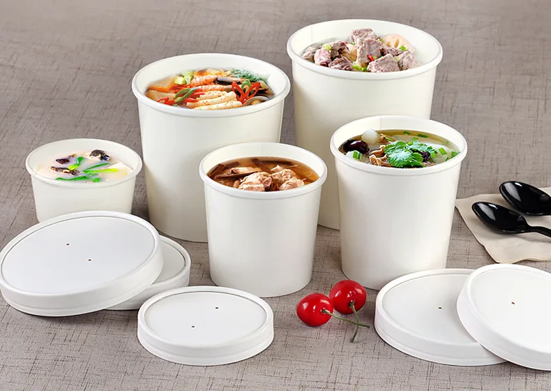 Envases de sopa para llevar con tapa