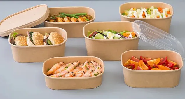 Salatschüssel aus Papier Papier-Salatschüssel - Rechteckig