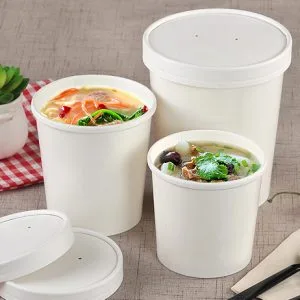 16 12 oz Pappsuppenbecher mit Deckeln