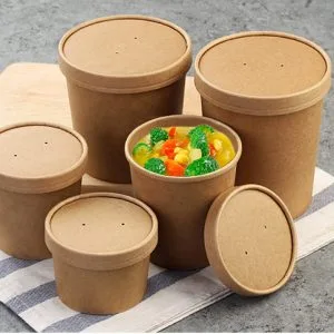 16 12 oz Paper Soup Cups with Lids