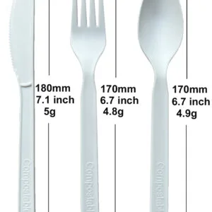 Fourchettes biodégradables Cuillères Couteaux