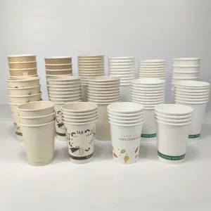 Vasos de papel desechables respetuosos con el medio ambiente