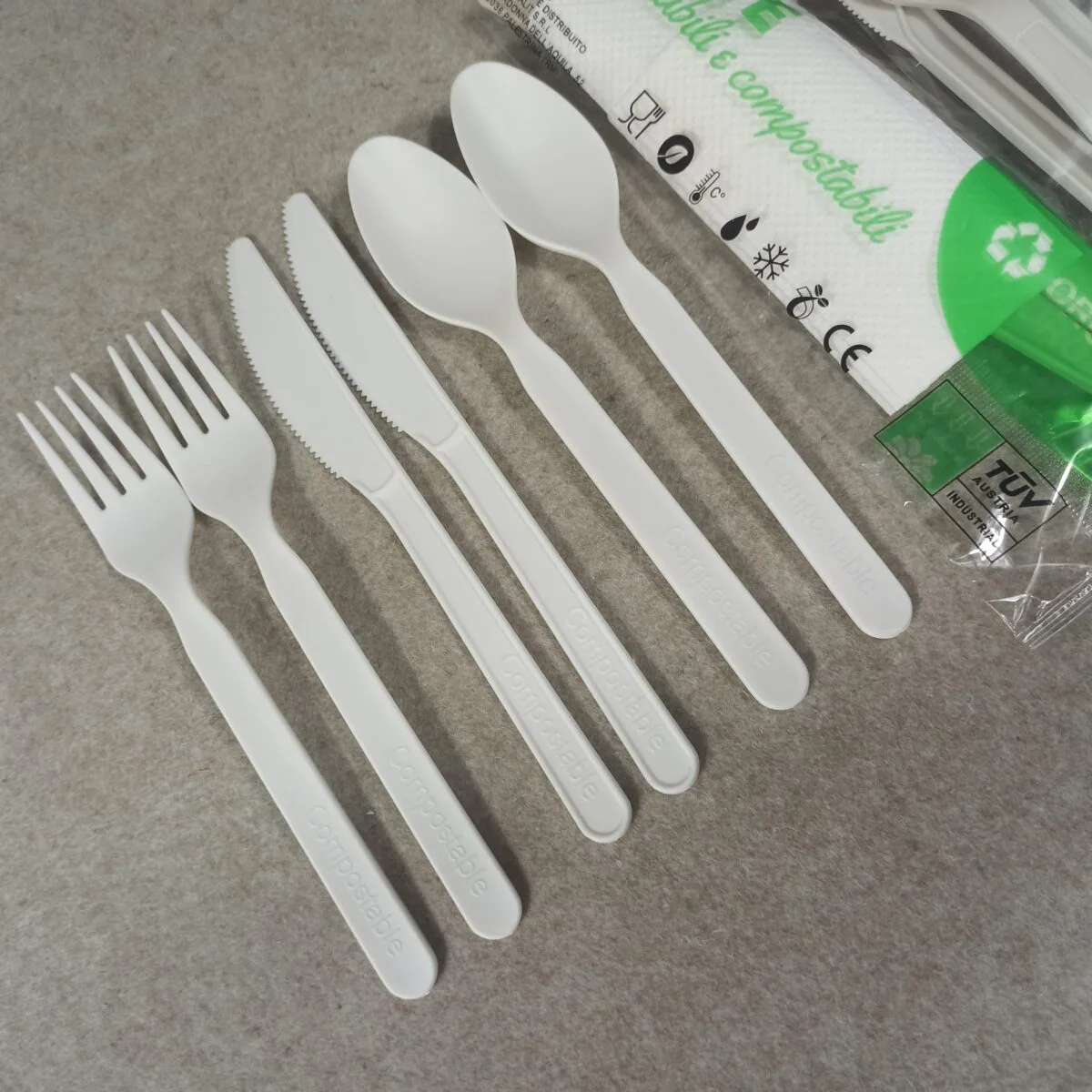 Utensilios biodegradables compostables