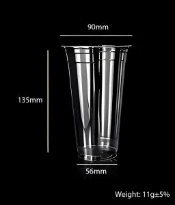 コンポスタブル PLA カップ クリア 16oz/500ml -90mm