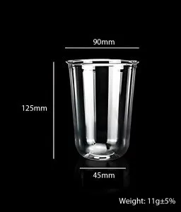 コンポスタブル PLA カップ クリア 16oz / 500ml U-Style