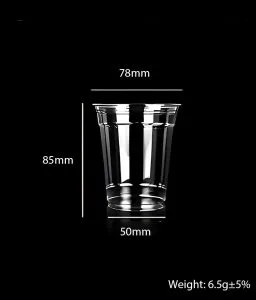 コンポスタブルPLAカップ クリア 8オンス/240ml