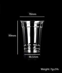 コンポスタブルPLAカップ クリア 9オンス/270ml