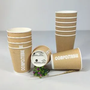 Vasos de papel compostables 7/8/10/12/16oz