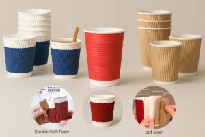 أكواب قهوة ورقية جدارية مموجة فناجين قهوة