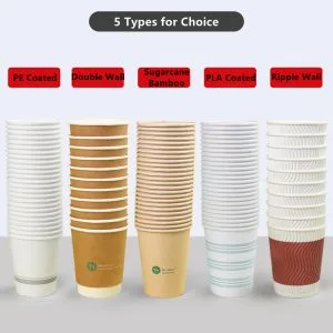 Tazas de café desechables con tapa