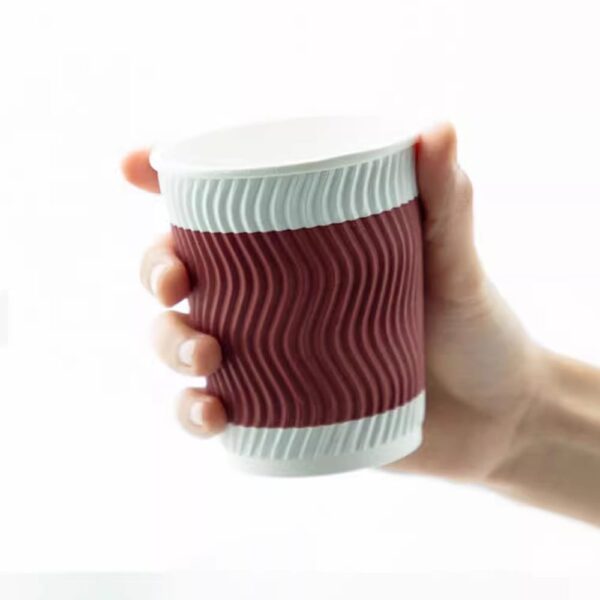Ripple Wall Hot Paper Cups with Lids Disposable Coffee Cups with Lids