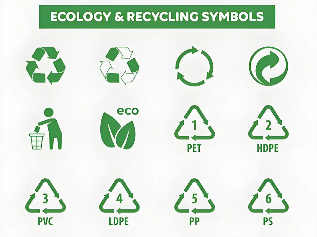 رمز معاد تدويره من مواد مختلفة