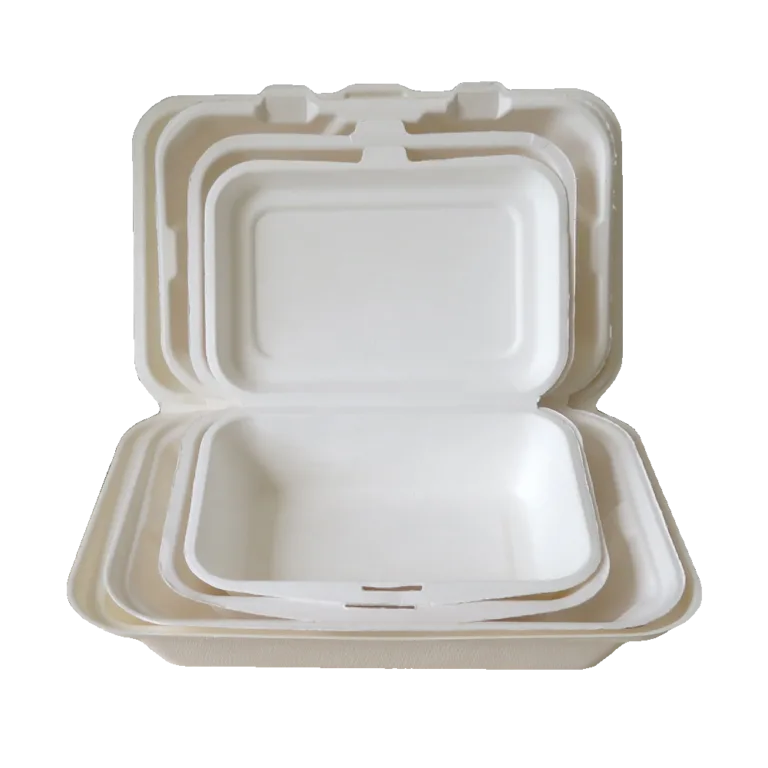 Doosjes met schelpen van suikerrietbagasse