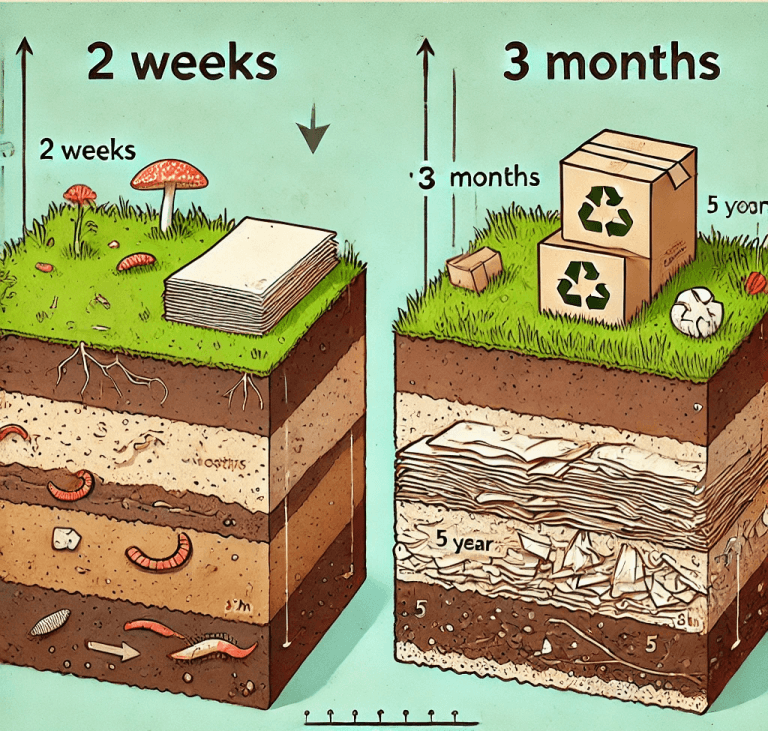 how long does it take for paper and cardboard to decompose in the ground landfill