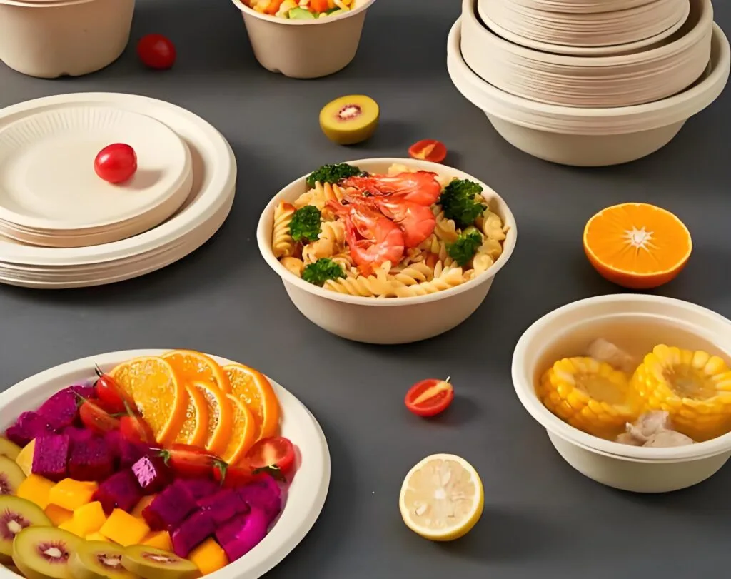 Бумажные тарелки из бамбука