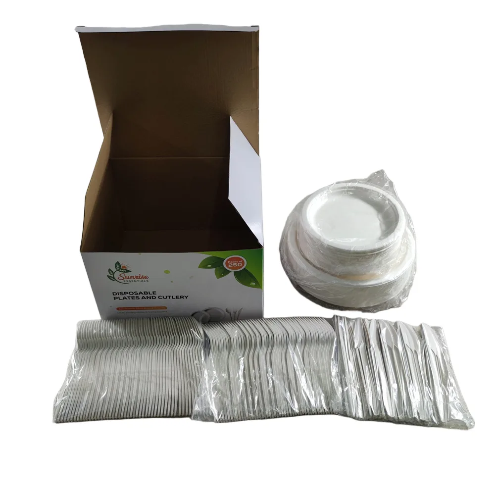 Компостируемые тарелки и столовые приборы bioleaderpack 1