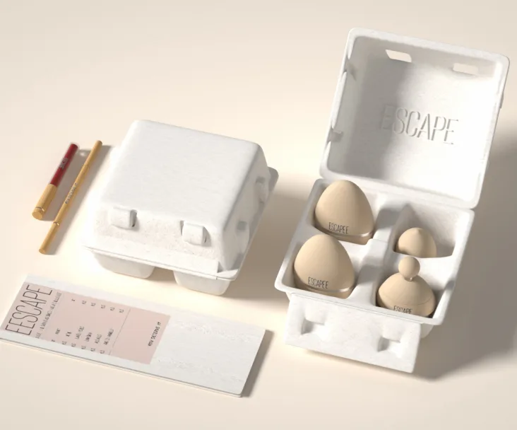 Cosméticos Embalagem em concha compostável amiga do ambiente