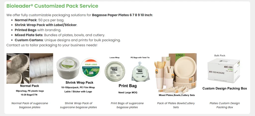 Pack a medida para platos compostables Pack a medida para platos compostables