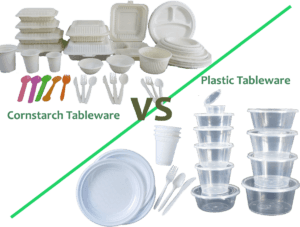 Differences Between Cornstarch and Plastic Tableware