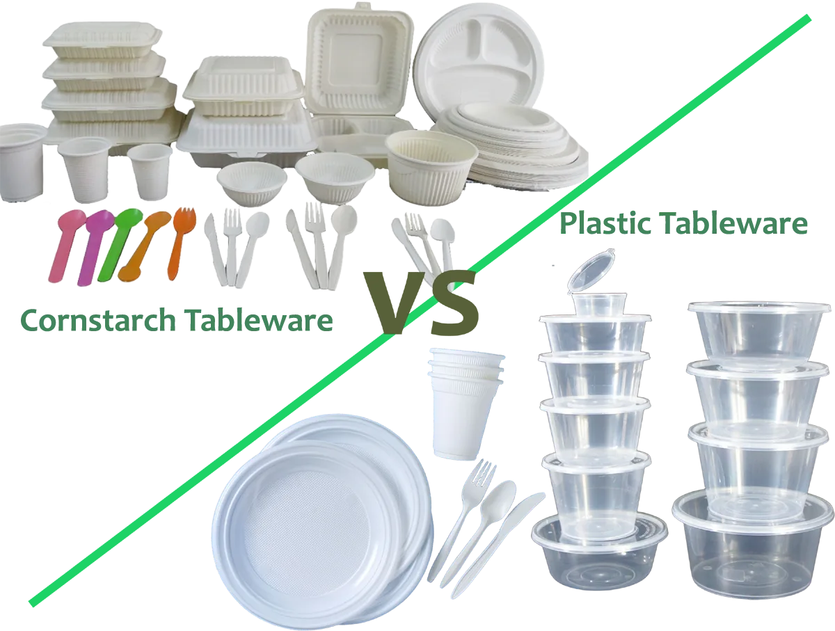 Различия между кукурузным крахмалом и пластиковой посудой