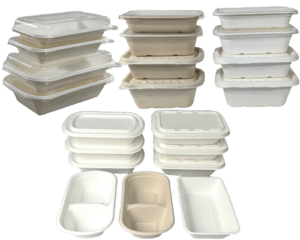 Disposable Bagasse Tray with Lid – Eco Friendly Food Catering