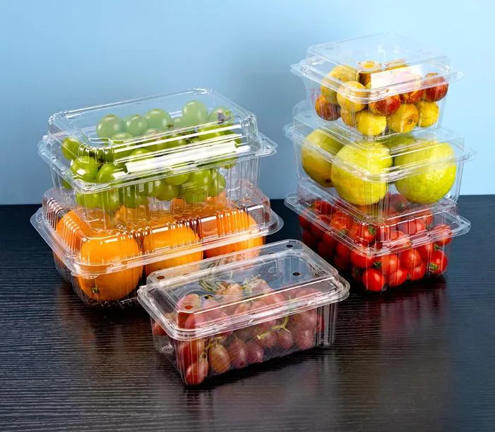 Caixa PET com concha para fruta