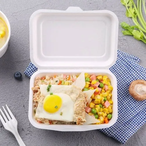 Recipientes para microondas To Go Bagasse Box 7x5 1