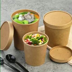 Контейнеры для супа из крафт-бумаги