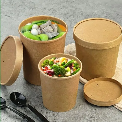 recipientes de papel kraft para sopa