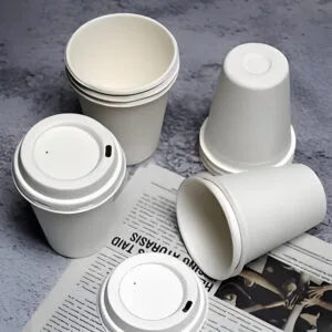Becher aus Zuckerrohr-Bagasse-Faserzellstoff