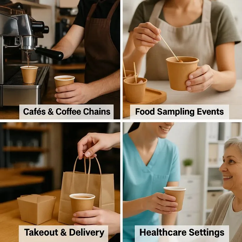 Aplicaciones de los vasos de papel de 4 oz