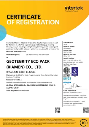 BRC Bagasse | Bioleader® Certificate