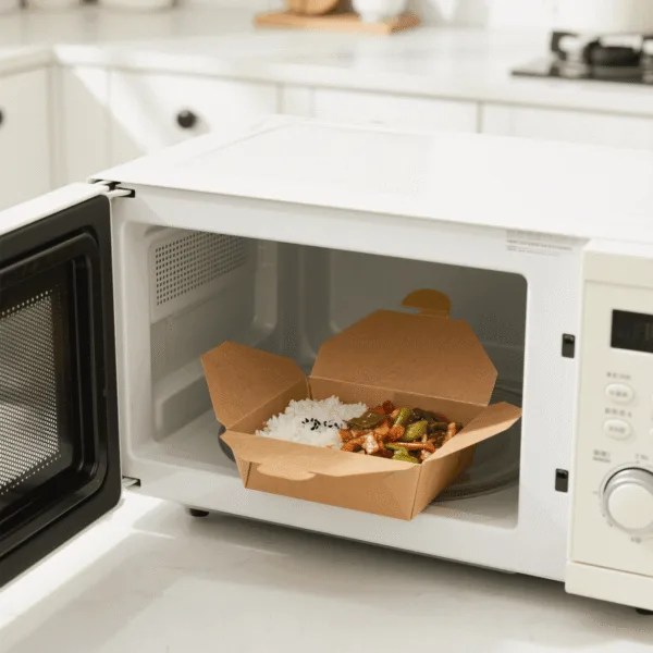 ¿Puedes calentar comida en una caja para llevar?