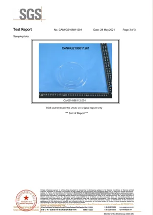 EU Test Report RPET Lid