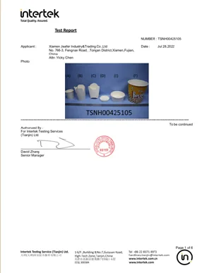 EU Test Report for PE White Products