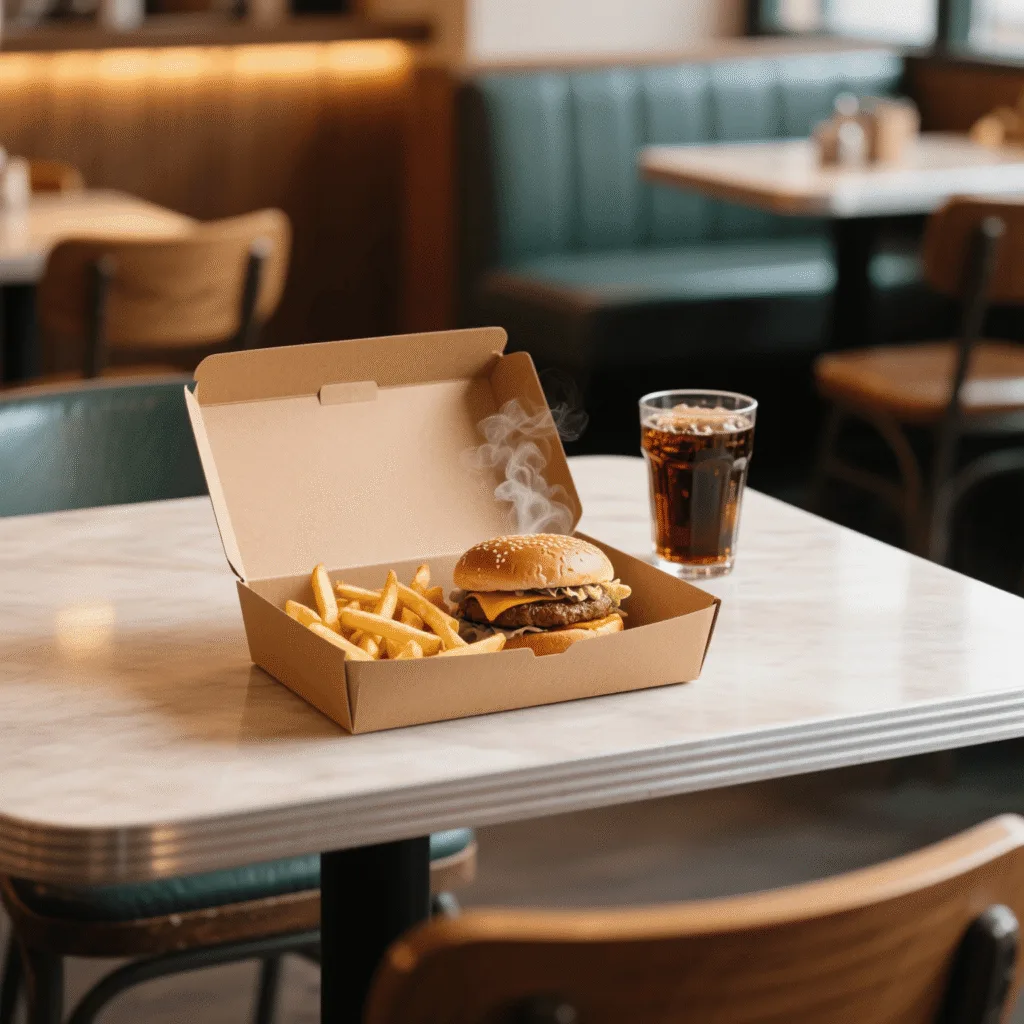 Коробка для еды из крафт-бумаги