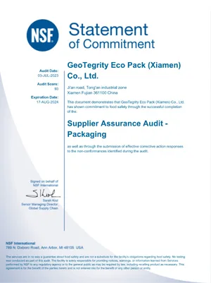 NSF Certificate | Bioleader® Certificate