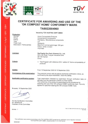 OK Compost Home | Bioleader® Certificate