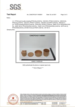 PLA Kraft Products PFAS PFOA PFOS POPS Бесплатный отчет об испытаниях