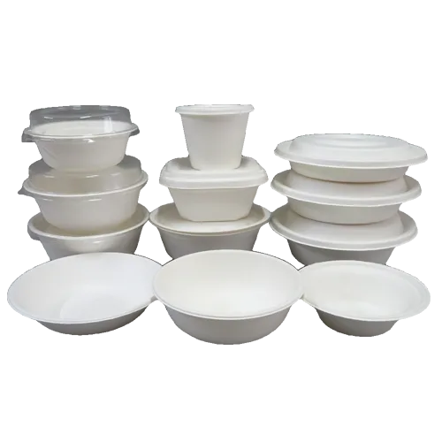 Миски из жома сахарного тростника с крышками