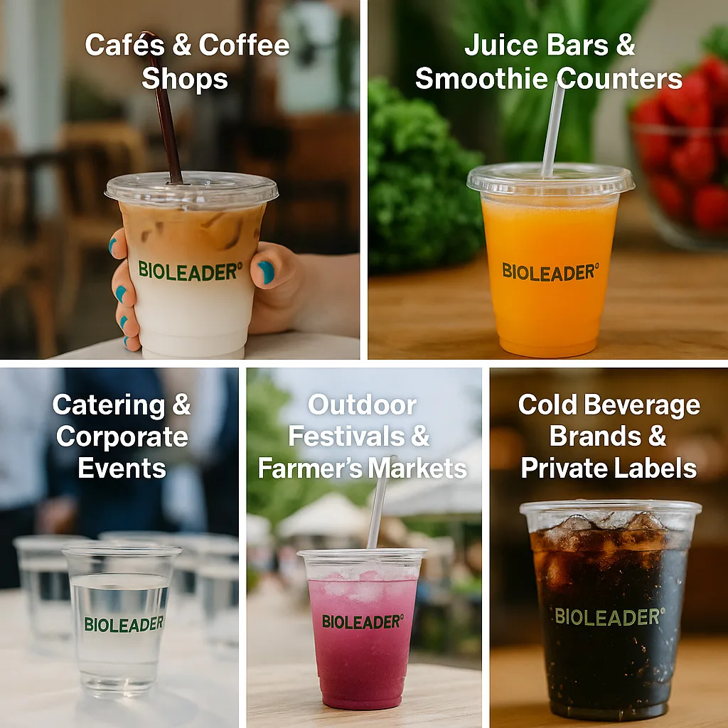 透明な堆肥化可能なプラスチックカップ PLAコールドカップ