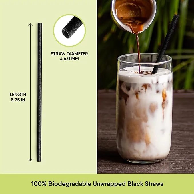 Биоразлагаемые черные соломинки